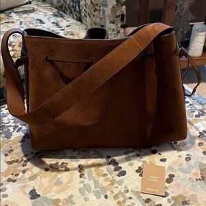 MADEWELL BRAND NEW Drawstring shoulder bag in acorn brown